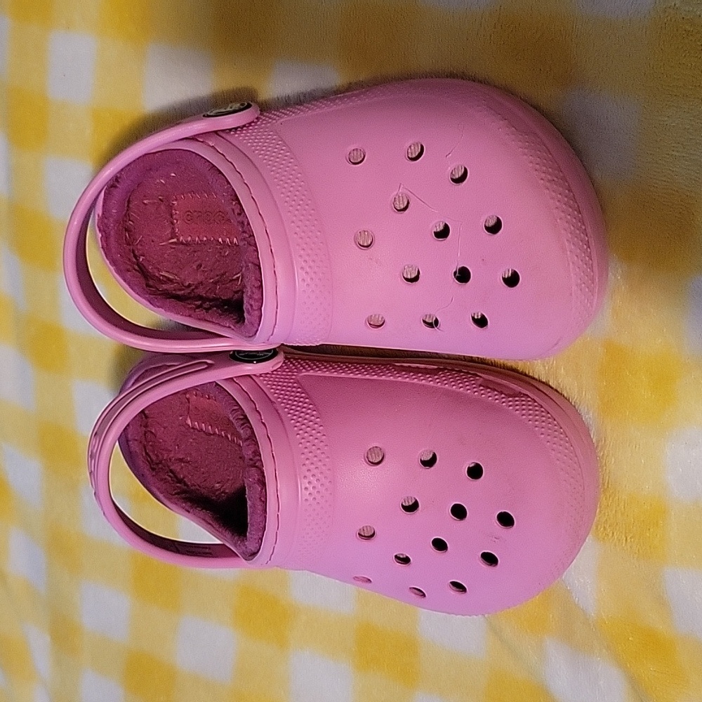 Little girls fleece lined crocs